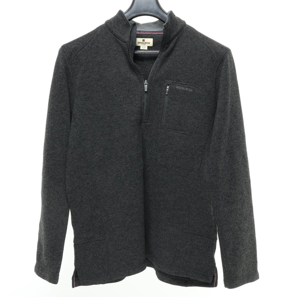 Woolrich Dark Gray Quarter Zip Men's Sweater Jacket Size Large